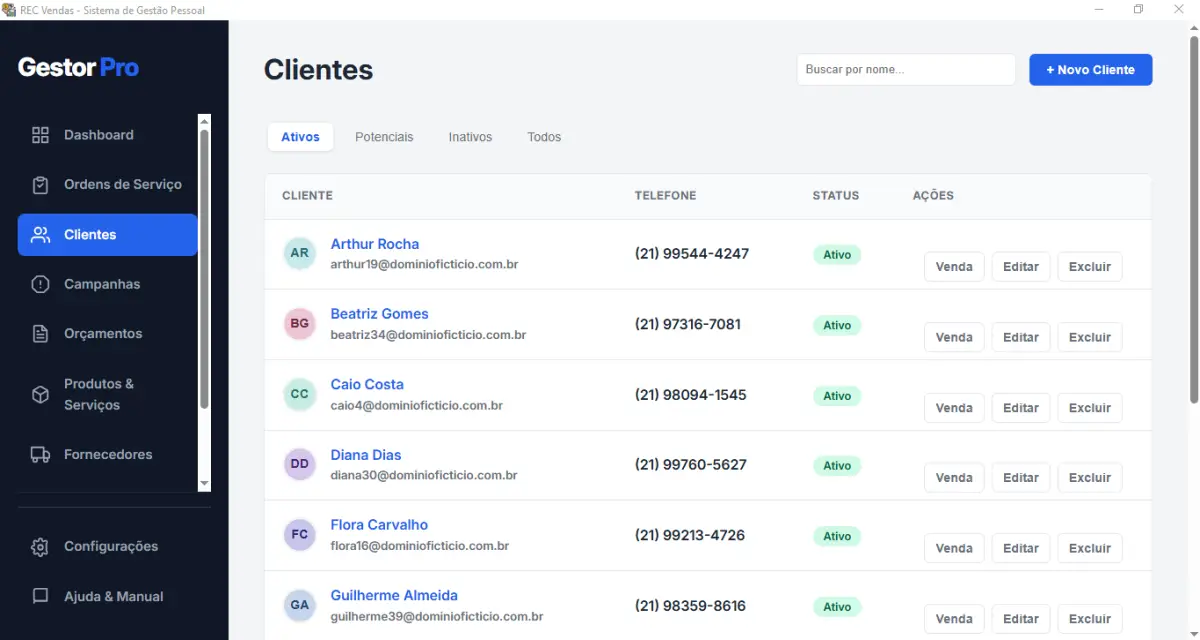 Gestão de Clientes e CRM